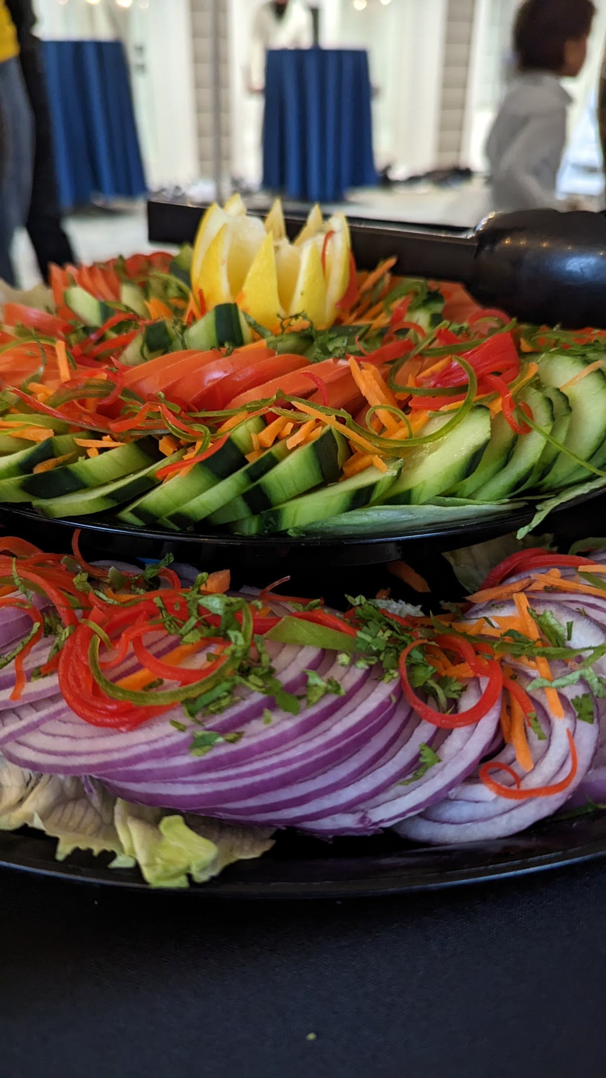 Vegetable platters prepared by Sardar Ji Catering at a client event